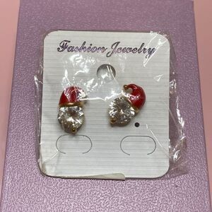 💛 Gold Plated Santa Hat CZ Earrings